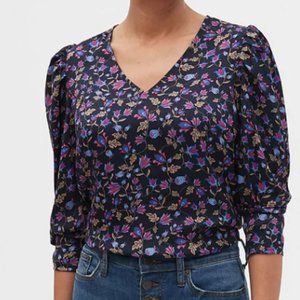 BANANA REPUBLIC Puff-Shoulder Blouse| BANANA REPUBLIC Puff-Shoulder Top